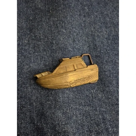 Vintage 1978 Baron Cabin Cruiser Brass Belt Buckle - Rare Nautical
