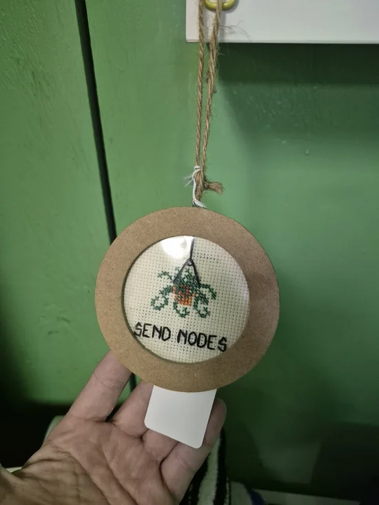 Handmade 'Send Nodes' Hanging Wall Decor - Green and Brown