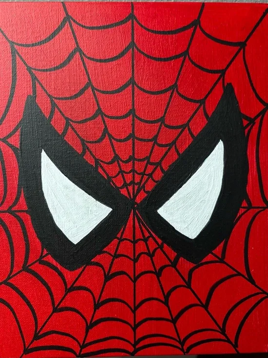 Handmade Spiderman Canvas Painting Wall Art