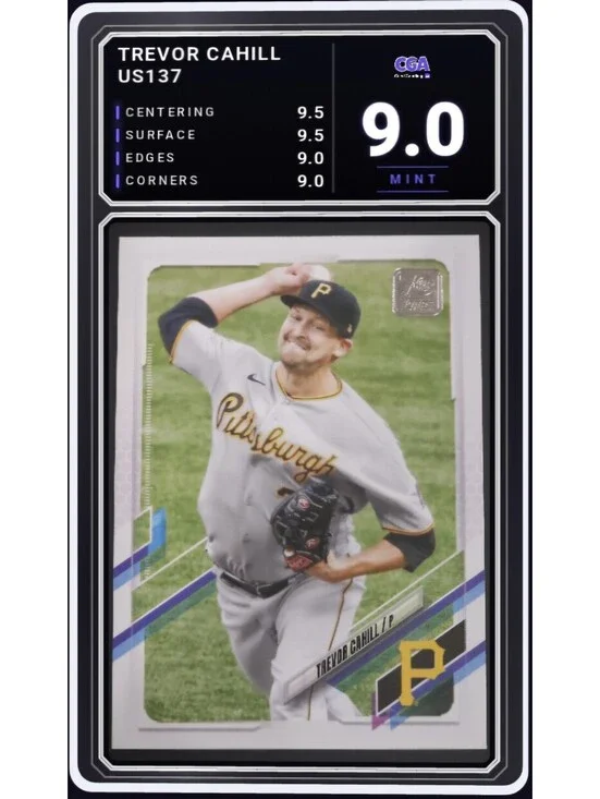 2021 Topps Update #US137 Trevor Cahill Pittsburgh Pirates -CGA 9.0 Digital Grade