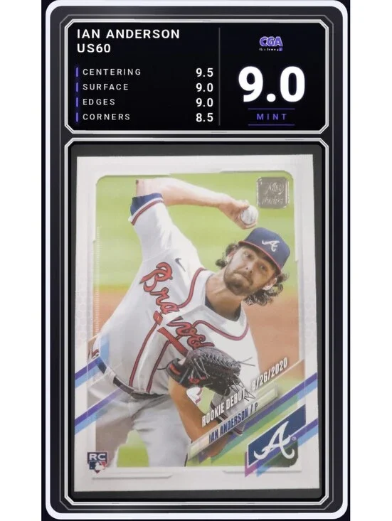 2021 Topps Update #US60 Ian Anderson RC Atlanta Braves - CGA 9.0 Digital Grade
