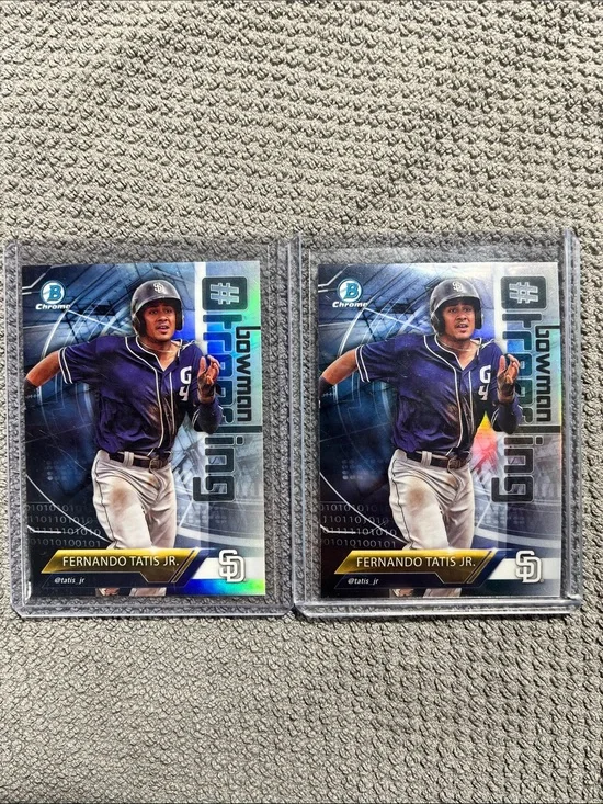 Lot (2) 2018 Bowman Chrome Trending Refractor Fernando Tatis Jr Rookie Card (RC)