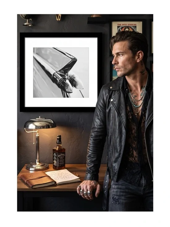 new PTM Images ✪ Cool Tail Lights ✪ Classic Car Framed Wall Art ✪ Art Deco
