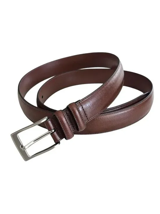NWT PERRY ELLIS Portfolio Milled Leather Brown Belt MEN'S 46