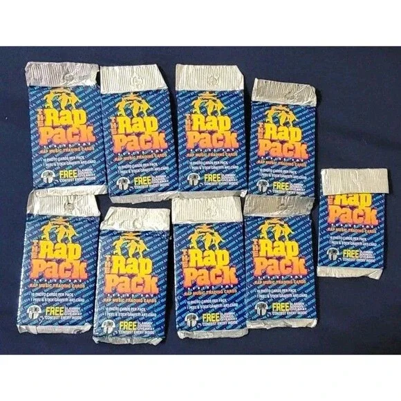 New 9 packs 1991 The Rap Pack Trading Card Packs Rare Hip Hop... SEALED