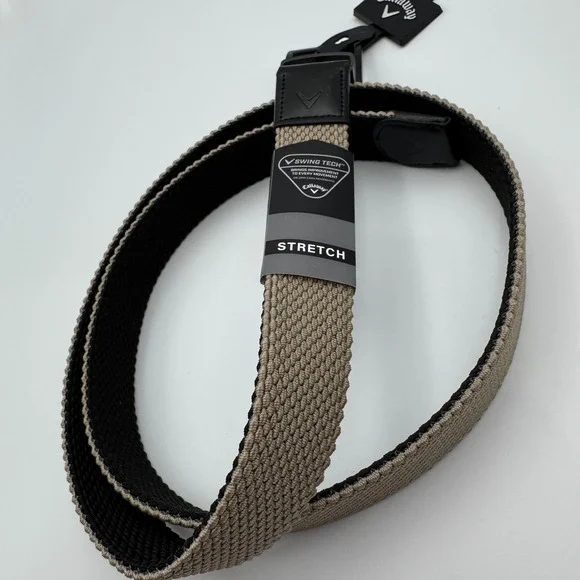 Callaway Swing Tech Reversible Belt Braided Khaki/Black Stretch XL 42-44 NWT