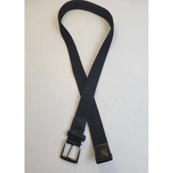 Golf Webbing Belt Black Canvas Adjustable Strap Woven Active Men's‎ Size 42