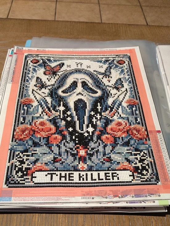 The Miller Wall Art Diamond Mosaic - Blue and Coral