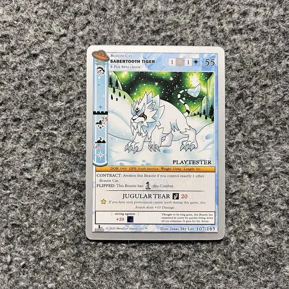 Metazoo Playtester Sabertooth Tiger UFO 1st Edition Silver Border Non Holo