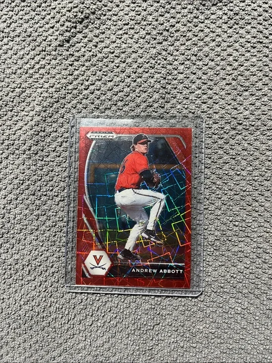 2021 Panini Prizm Draft Picks Andrew Abbott Red Hyper Velocity #PDP53