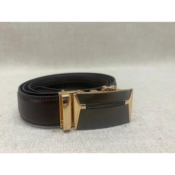 Mio Marino Burgundy Genuine Leather Belt‎ Mens Size 38 Gunmetal Buckle Excellent