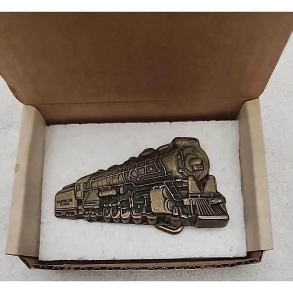 Belt Buckle Santa Fe Locomotive “Madame Queen” Solid Brass Very Rare Vintage