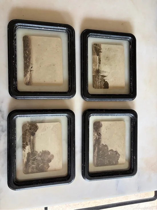 Classic Black Square Floating Photo Frames - Set of 4