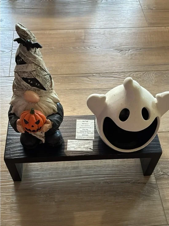 Halloween Decor with Hobby Lobby Black Wood-Grain Hanging or Sitting Shelf