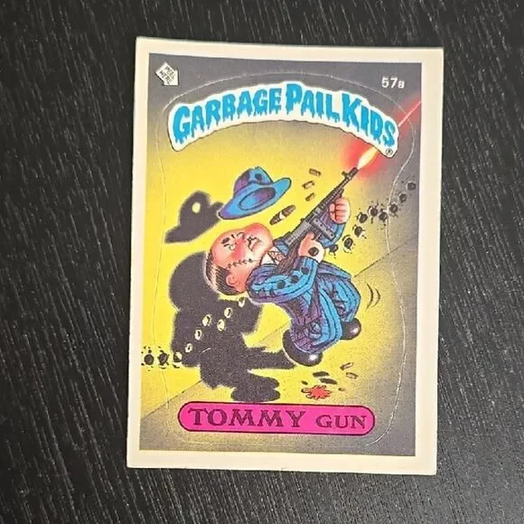 Vintage Garbage Pail Kids Sticker Tommy Gun Trading Card 57a Kids Adult Unisex