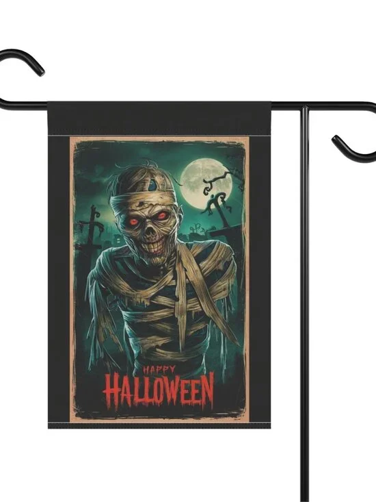 Halloween Mummy Garden Flag Spooky Outdoor Decor