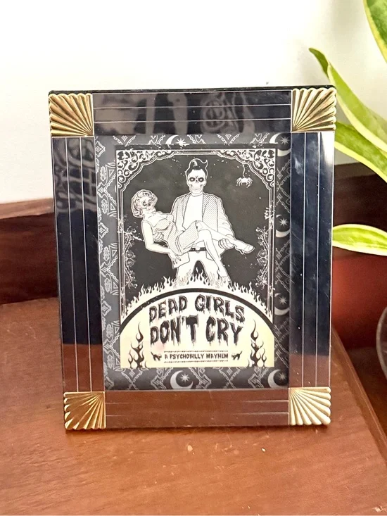Vintage Style Psychobilly Dead Girls Don’t Cry Framed Art Rockabilly Goth Pinup
