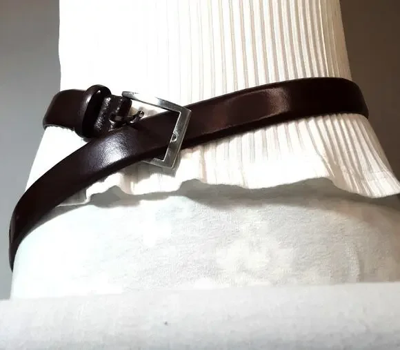 💎Jos A Bank Mens Fine Italian Soft Leather Brown Belt Size 38 Dress