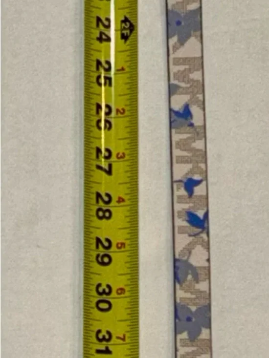 Michael Kors Beige and Blue Floral Print Belt Strap