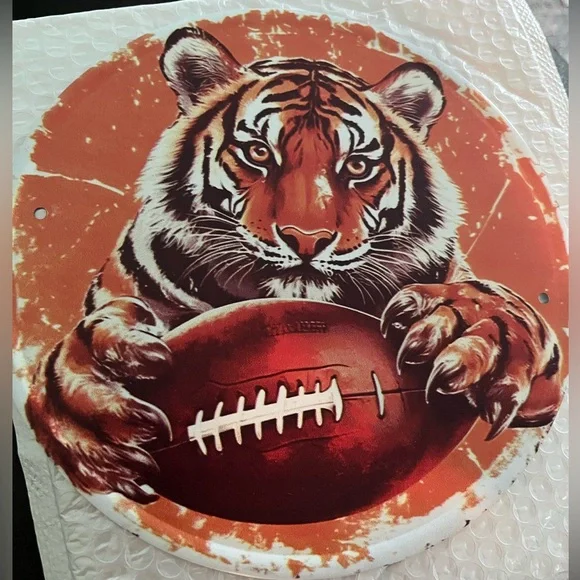 Tiger Football Wall Art‎ - Orange and White. NWOT