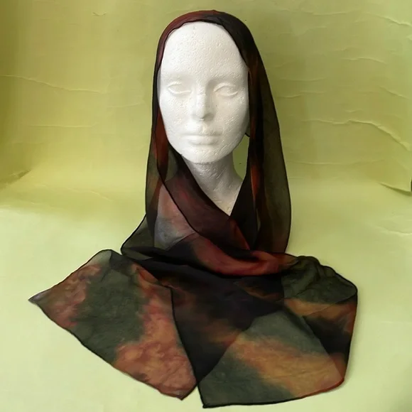 Vintage multicolored silk scarf