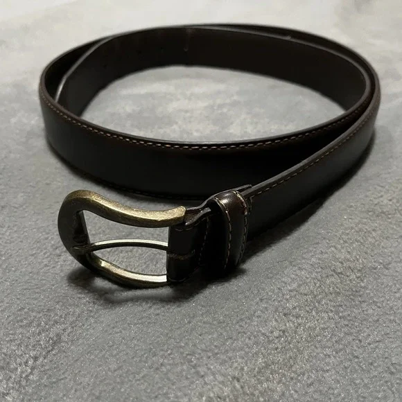 Mens Brown‎ Leather Belt Size XL 46-48