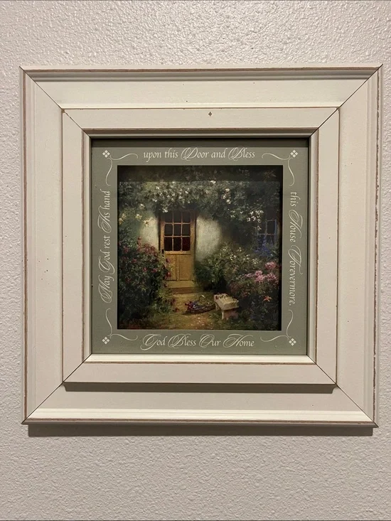 Vintage Framed Art Print “Doorway and Garden”Abbott Fuller Graves 10”x10”
