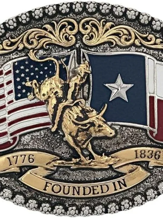 Montana Silversmiths Flag Series Attitude Western Belt Buckle ~ Texas 1836 ~ NEW