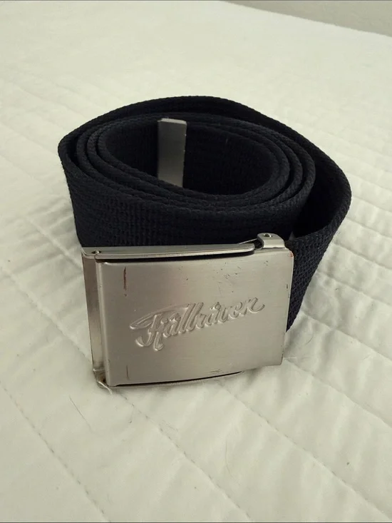 Fjallraven Dark Teal Webbing Belt with Silver Buckle