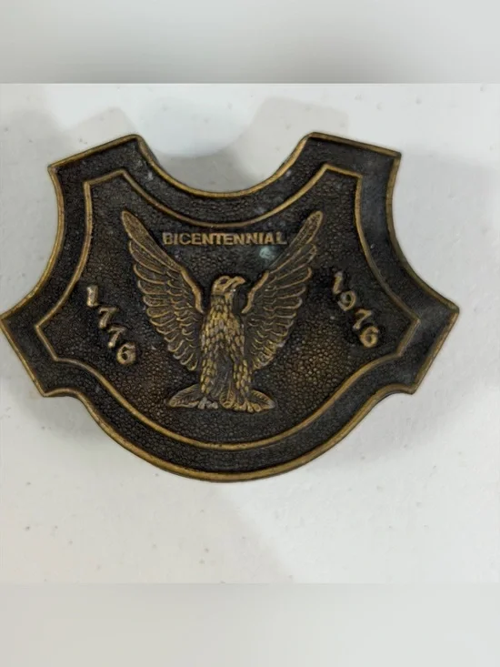 BICENTENNIAL EAGLE BELT BUCKLE 1776-1976 Vintage Brass USA Biker Western Retro
