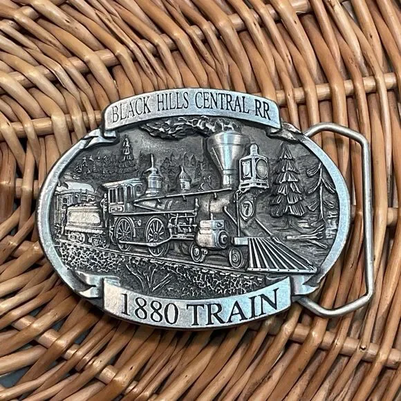 Black Hills Central Railroad RR Hill City SD 1880 Train Belt Buckle Vintage 1996