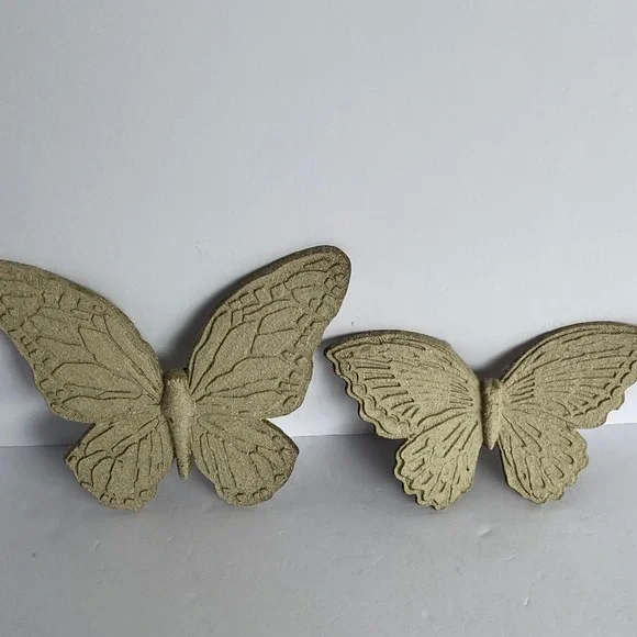 Butterfly Wall Hanging Set 2 MCM 1965 Excellent Retro Nature Decor