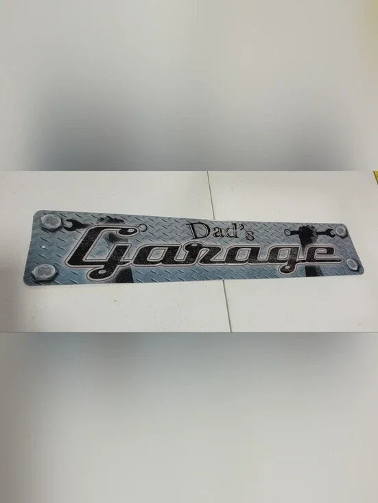 Wall Sign - Black and Silver Metal-Look Décor
