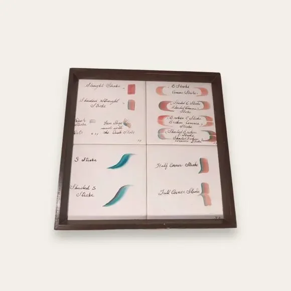 Vintage Framed Tile Brush Strokes Artwork