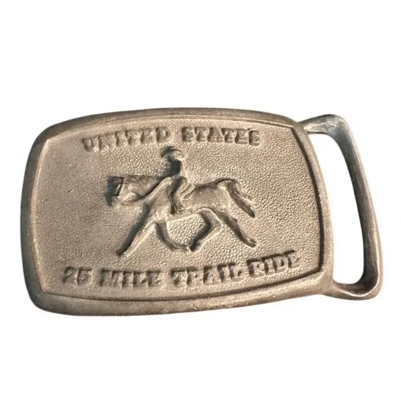 Vintage‎ United States 25 Mile Trail Ride Belt Buckle Horse Equestrian
