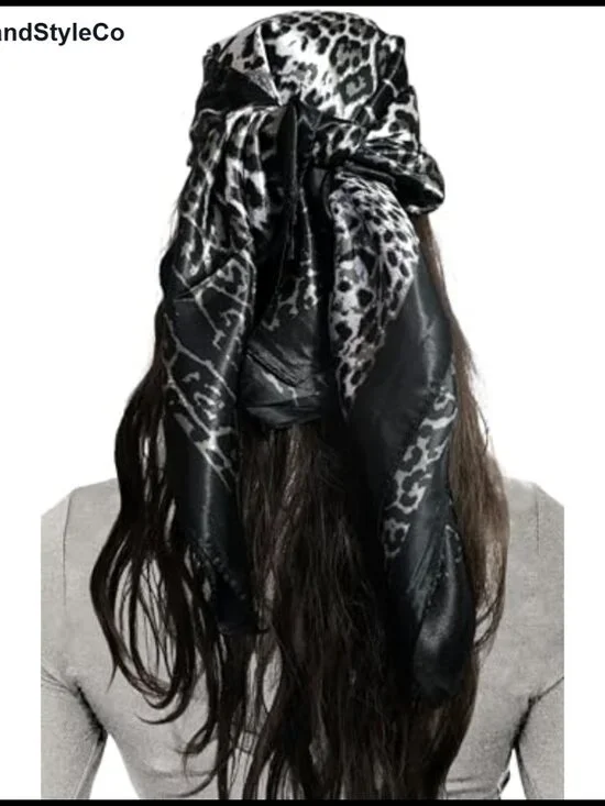 Womens Satin Scarf Square Scarf Like Silk Bandana Hair Scarf 35 Inches