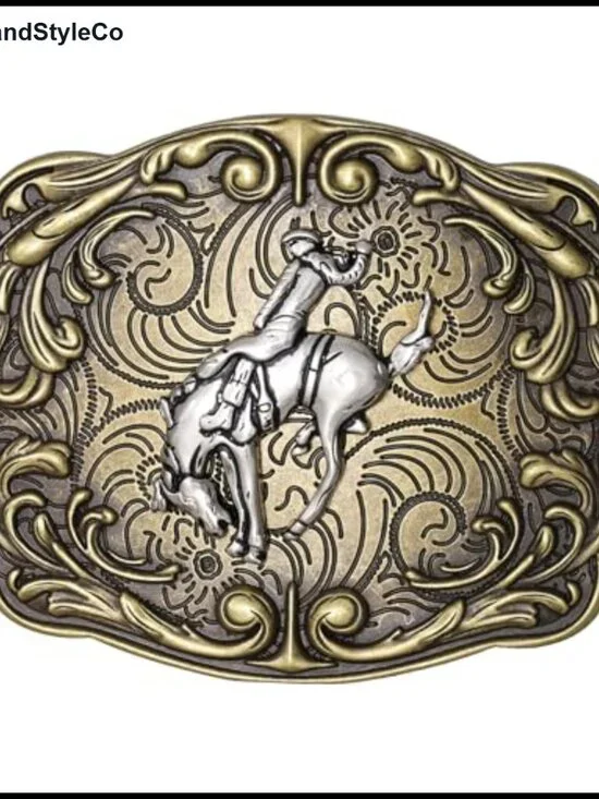 Metal Zinc Alloy Cowboy Belt Buckle 1.5