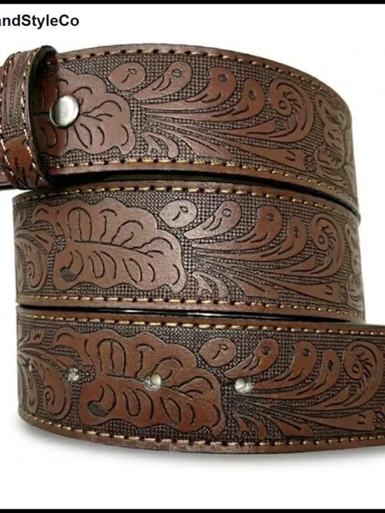 Western Leather Belt Strap 1.5