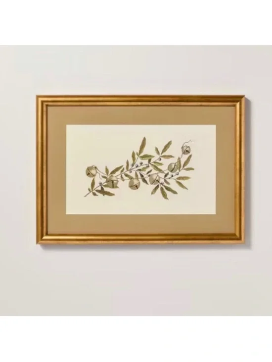 Hearth & Hand 10” x 14” Silver Bells Tree Branch Framed Christmas Wall Art