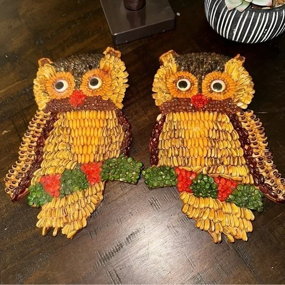 VINTAGE 70’s Seed wall art Owls Mid Century Modern