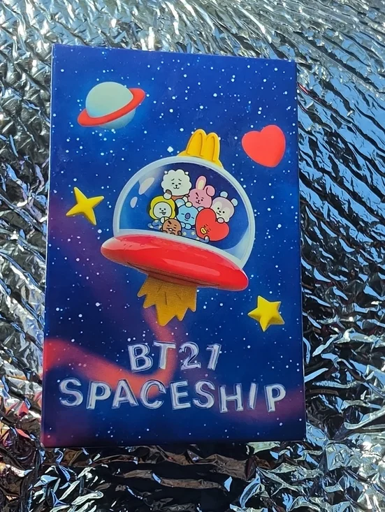 BT21 Red Spaceship Wall Art Print in Blue