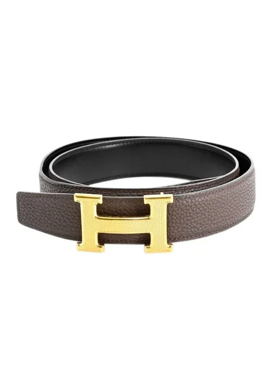 Hermes Belt Guilloche Brown
