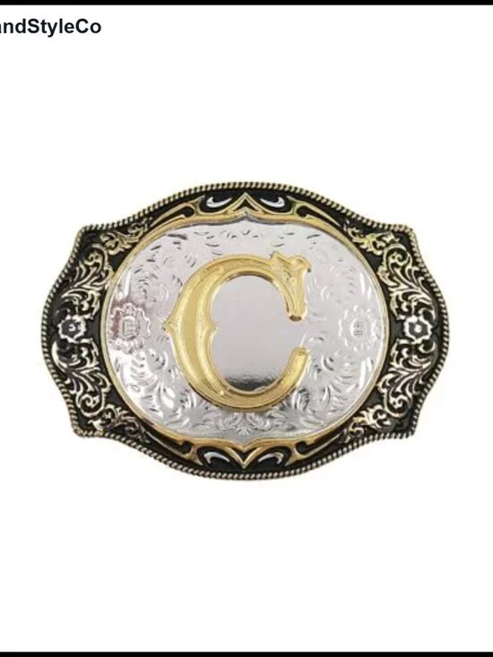 Western Style Belt Buckle for Men Women - Alloy Metal Fits Snap Belts