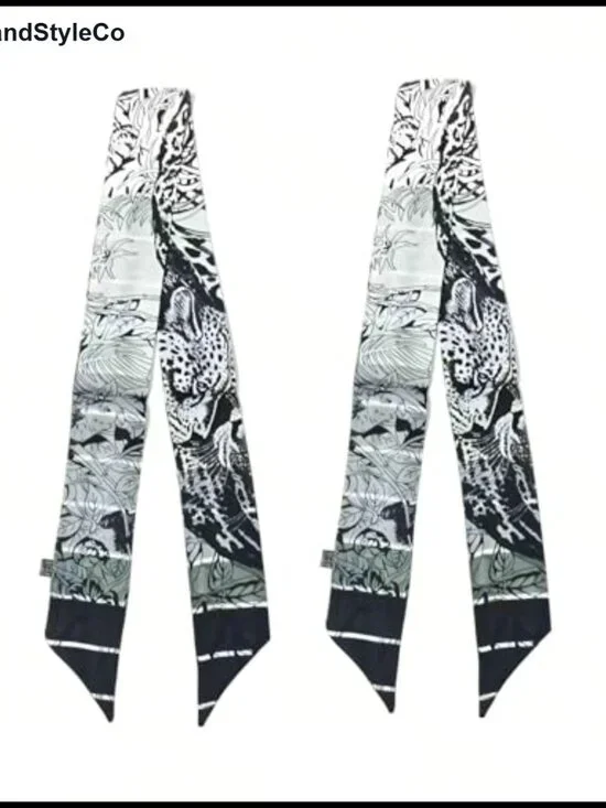 100% Mulberry Silk Scarf 2 Pair Pack Hair Ribbon Handbag Scarf Belt