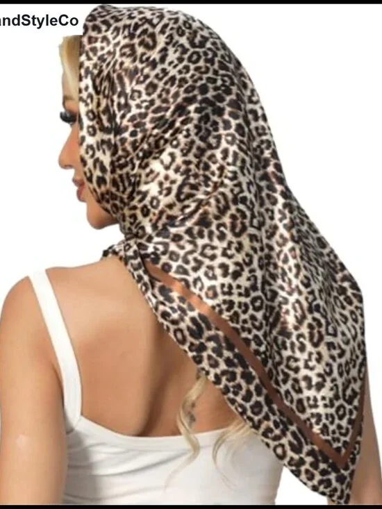 Satin Square Scarf Head Scarf Silk Like Neck Bandana 35x35 inches