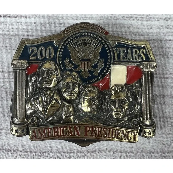 VTG‎ American Commemoratives Ltd. 200 Years Presidency Metal Belt Buckle A03924