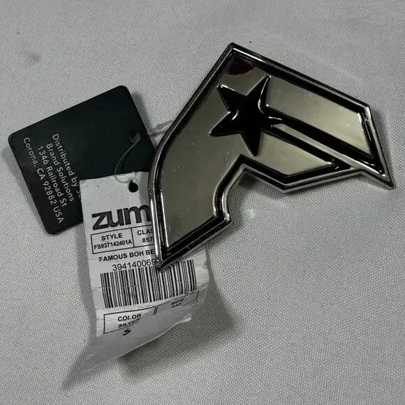 Famous Stars & Straps Belt Buckle F Logo Silver Tone NWT Y2K Skate Streetwear