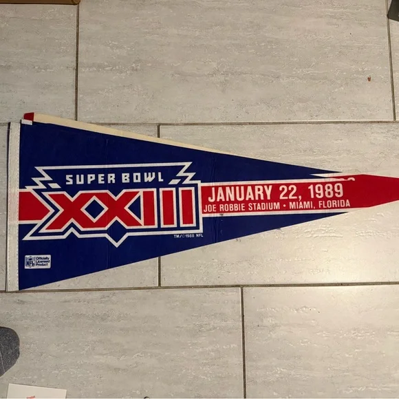 NFL Super Bowl XXIII Pennant - Blue, Red, White