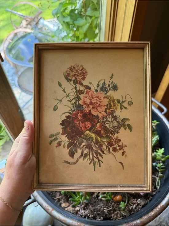 Vintage Floral Botanical Still Life Framed Print Flowers