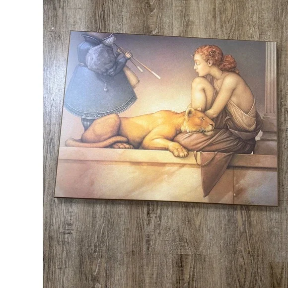 Michael‎ Parkes Flute Meditation Z Gallerie Surrealist Art Print 22x28